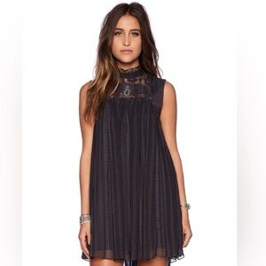 Free People Penny Georgette Babylon Black Dress